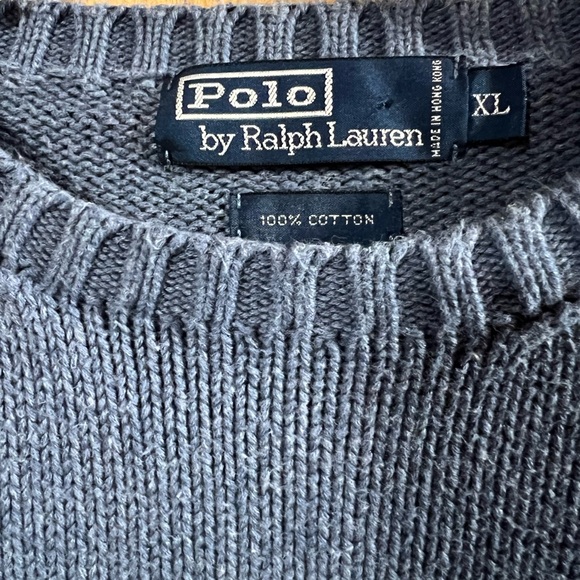 Men’s Polo Ralph Lauren XL Blue Sweater With Blue Pony Logo - Picture 3 of 11